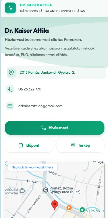 Háziorvosi Mobil Webdesign Mobile