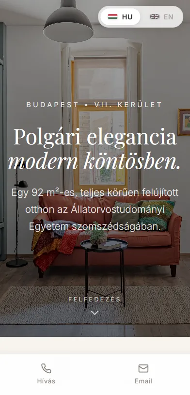 Prémium Ingatlan Landing Mobile