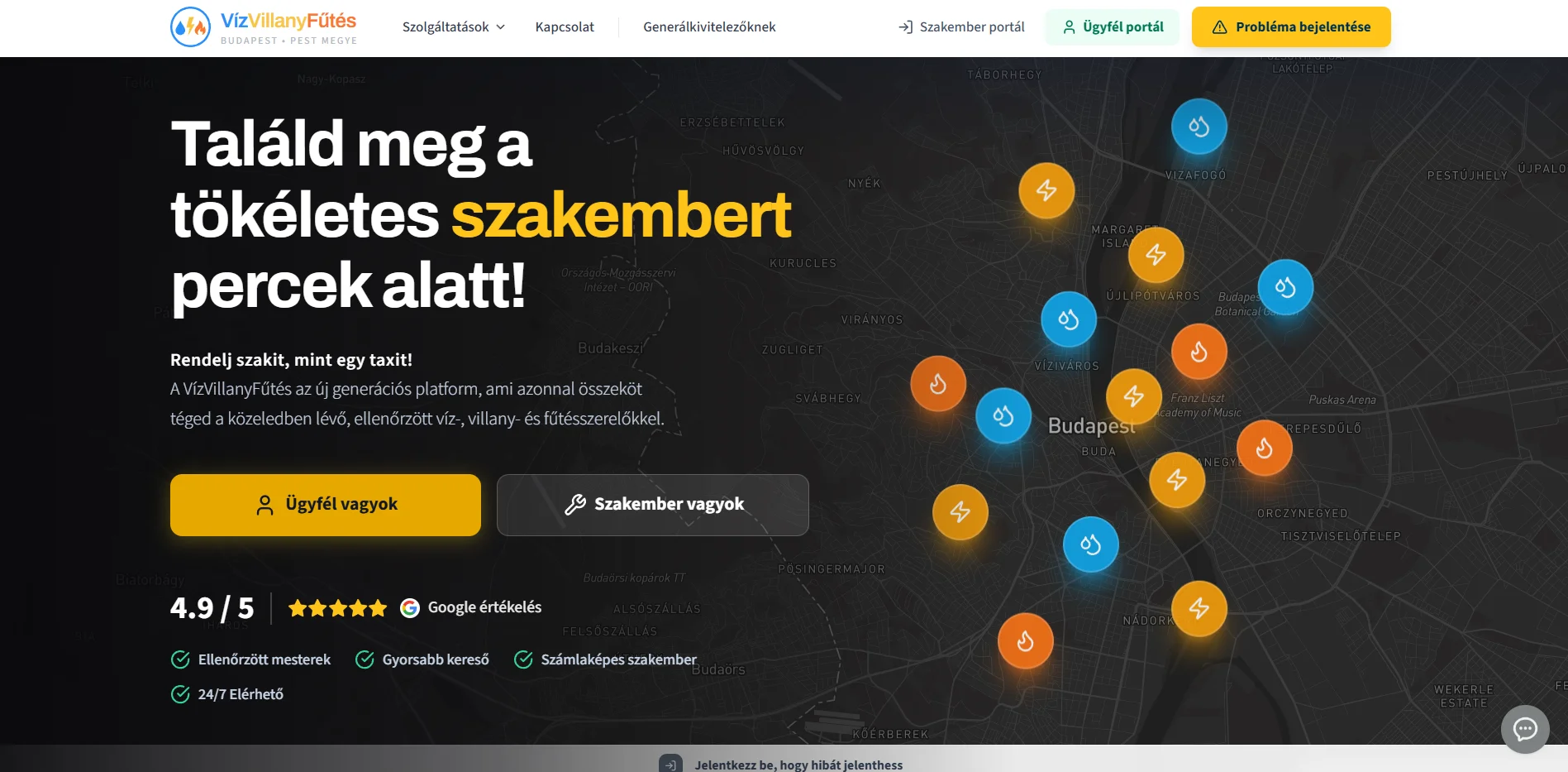 VízVillanyFűtés Szakember Kereső